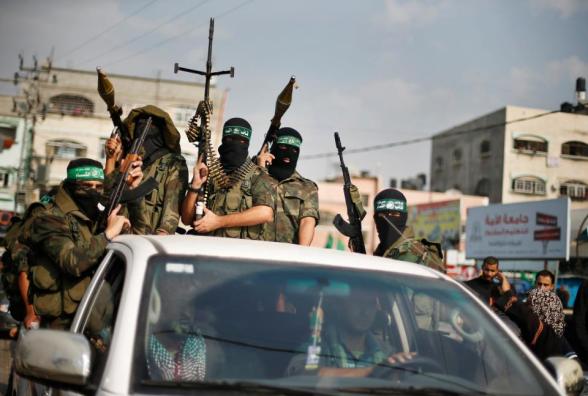 Nov 21 2012 Ezzedeen Al Qassam Brigade celebrates victory over the enemy - Photo by Marah Elwadia