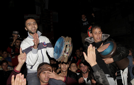 Celebrations for the cease fire and end of the massacre on Gaza  Nov 21, 2012