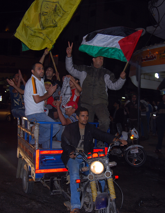 Celebrations for the cease fire and end of the massacre on Gaza  Nov 21, 2012 - Photo WAFA