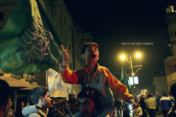 Celebrations for the cease fire and end of the massacre on Gaza  Nov 21, 2012 - Photo Palestine Media Center