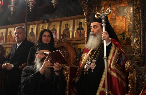 Jan 6 2013 Greek Patriarch Christmas liturgy in the Nativity Church – Bethlehem